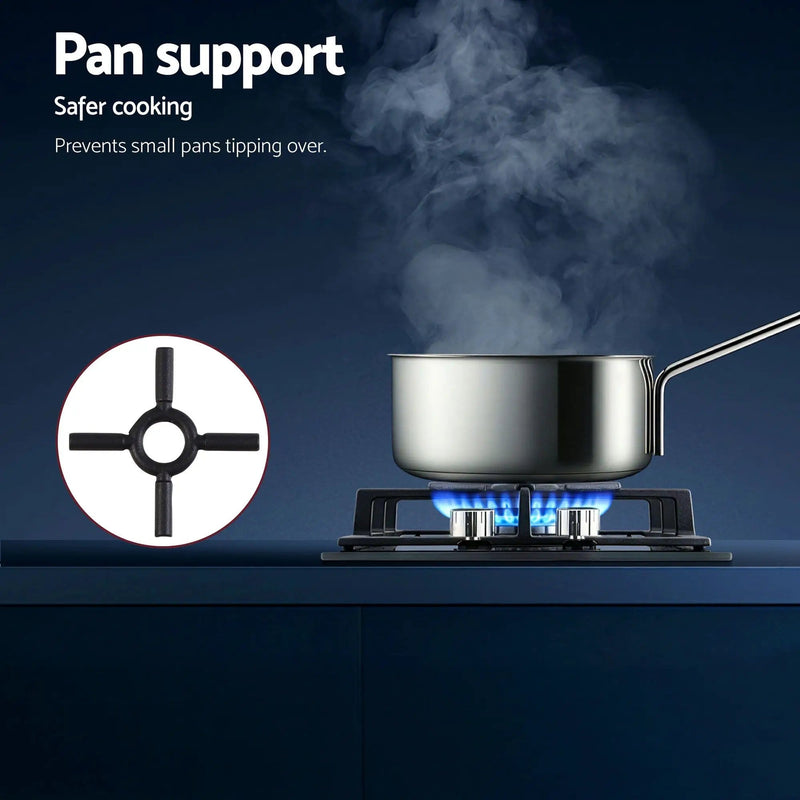 SportZone.co.nz Appliances > Kitchen Appliances > Cooktops & Stoves Devanti 30cm Gas Cooktop 2 Burner Built In Stove Glass NG LPG Wok Devanti 30cm 2 Burner Gas Cooktop Built In Stove