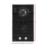 SportZone.co.nz Appliances > Kitchen Appliances > Cooktops & Stoves Devanti 30cm Gas Cooktop 2 Burner Built In Stove Glass NG LPG Wok Devanti 30cm 2 Burner Gas Cooktop Built In Stove