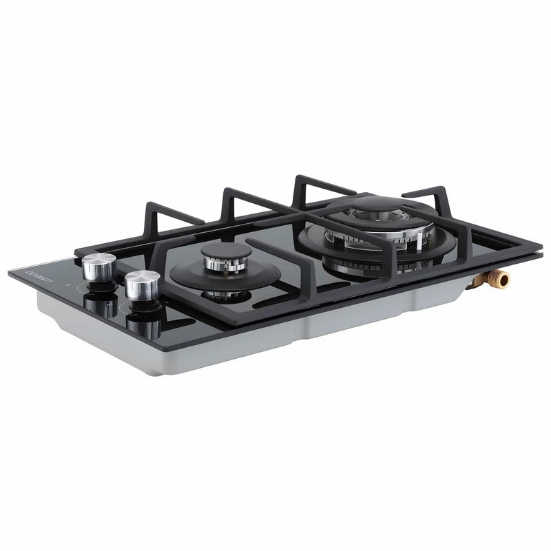 SportZone.co.nz Appliances > Kitchen Appliances > Cooktops & Stoves Devanti 30cm Gas Cooktop 2 Burner Built In Stove Glass NG LPG Wok Devanti 30cm 2 Burner Gas Cooktop Built In Stove