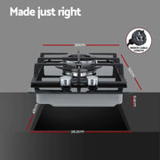 SportZone.co.nz Appliances > Kitchen Appliances > Cooktops & Stoves Devanti 30cm Gas Cooktop 2 Burner Built In Stove Glass NG LPG Wok Devanti 30cm 2 Burner Gas Cooktop Built In Stove