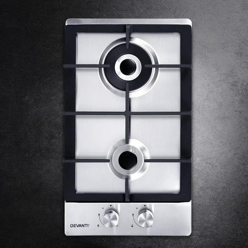 SportZone.co.nz Appliances > Kitchen Appliances Devanti 30cm Gas Cooktop 2 Burner Stainless Steel Kitchen Devanti 30cm Gas Cooktop 2 Burner Stainless Steel