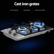 SportZone.co.nz Appliances > Kitchen Appliances > Cooktops & Stoves Devanti 30cm Gas Cooktop 2 Burner Silver Stainless Steel Devanti 30cm Gas Cooktop 2 Burner Stainless Steel