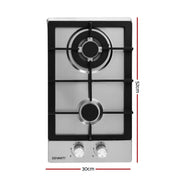 SportZone.co.nz Appliances > Kitchen Appliances > Cooktops & Stoves Devanti 30cm Gas Cooktop 2 Burner Silver Stainless Steel Devanti 30cm Gas Cooktop 2 Burner Stainless Steel