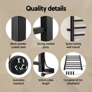 SportZone.co.nz Home & Garden > Bathroom Accessories > Towel Racks & Holders Devanti Heated Towel Rail 8 Square Bars with Timer Electric Heater Warmer Rack Devanti Heated Towel Rail 8 Square Bars with Timer Electric Heater Warmer Rack