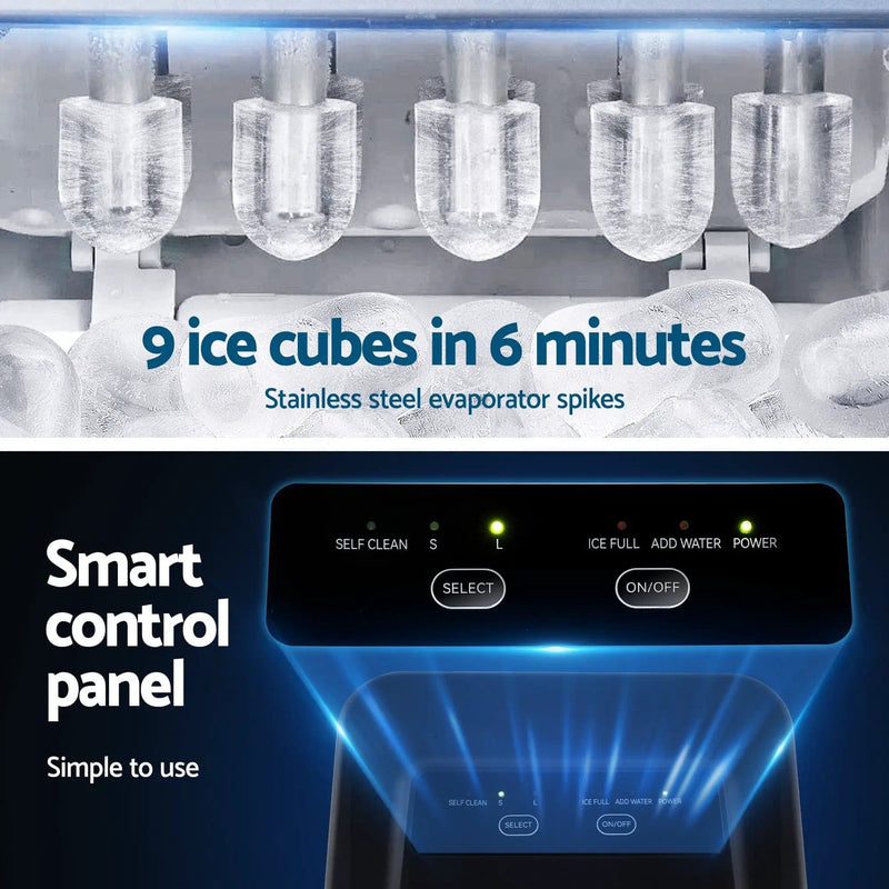 SportZone.co.nz Appliances > Kitchen Appliances > Ice Makers Devanti Ice Maker Machine Portable 12kg Countertop w/Self Cleaning 1.2L Black Devanti Ice Maker Machine Portable 12kg Countertop w/Self Cleaning 1.2L Black