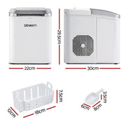 SportZone.co.nz Appliances > Kitchen Appliances > Ice Makers Devanti Ice Maker Machine Portable 12kg Countertop w/Self Cleaning 1.2L White Devanti Ice Maker Machine Portable 12kg Countertop w/Self Cleaning 1.2L White