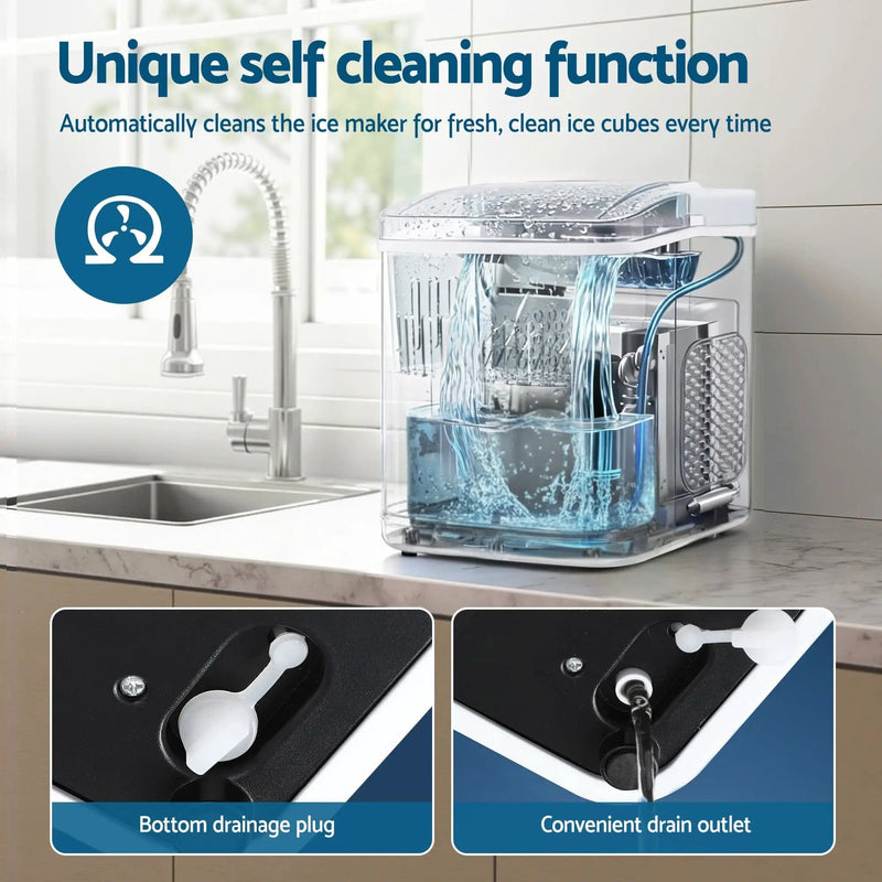 SportZone.co.nz Appliances > Kitchen Appliances > Ice Makers Devanti Ice Maker Machine Portable 12kg Countertop w/Self Cleaning 1.2L White Devanti Ice Maker Machine Portable 12kg Countertop w/Self Cleaning 1.2L White