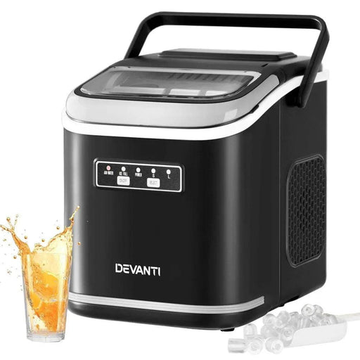 SportZone.co.nz Appliances > Kitchen Appliances > Ice Makers Devanti Ice Maker Machine Portable 12kg Countertop w/Self Cleaning 1.3L Black Devanti Ice Maker Machine Portable 12kg Countertop w/Self Cleaning 1.3L Black