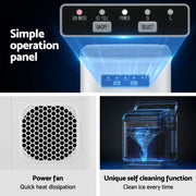 Devanti Ice Maker Machine Portable 12kg Countertop w/Self Cleaning 1.3L White by SportZone.co.nz