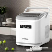 Devanti Ice Maker Machine Portable 12kg Countertop w/Self Cleaning 1.3L White by SportZone.co.nz