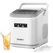 Devanti Ice Maker Machine Portable 12kg Countertop w/Self Cleaning 1.3L White by SportZone.co.nz