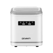 Devanti Ice Maker Machine Portable 12kg Countertop w/Self Cleaning 1.3L White by SportZone.co.nz