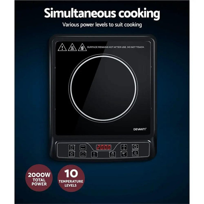 SportZone.co.nz Appliances > Kitchen Appliances Devanti Induction Cooktop 30cm Portable Cooker Devanti Induction Cooktop 30cm Portable Cooker