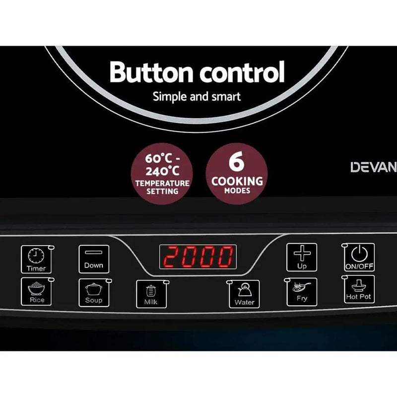 SportZone.co.nz Appliances > Kitchen Appliances Devanti Induction Cooktop 30cm Portable Cooker Devanti Induction Cooktop 30cm Portable Cooker