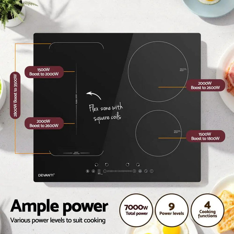 Devanti Induction Cooktop 60cm Electric Cooker by SportZone.co.nz