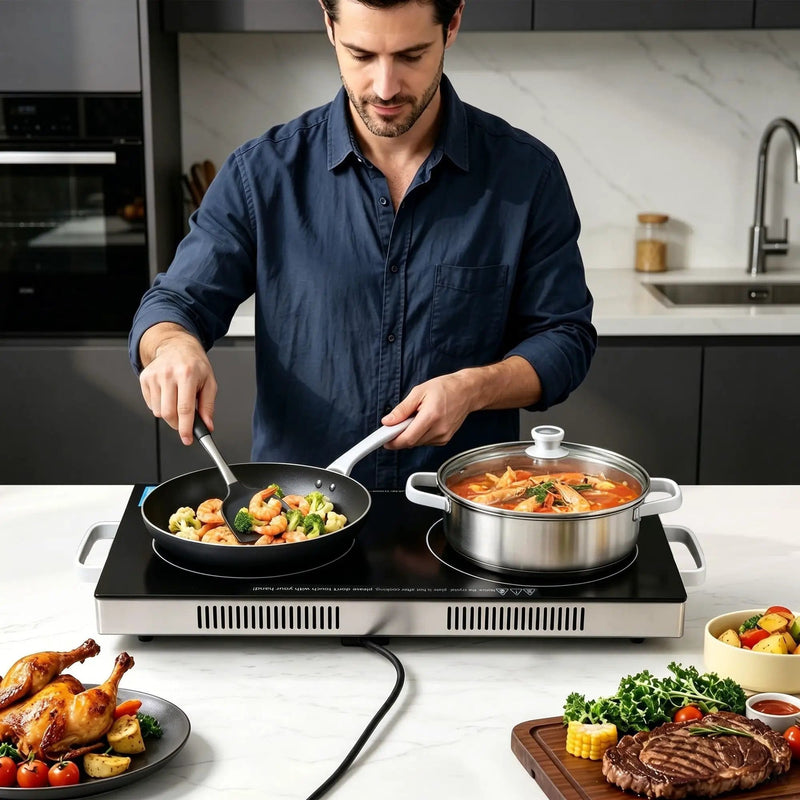 SportZone.co.nz Appliances > Kitchen Appliances > Cooktops & Stoves Devanti Portable Ceramic Cooktop Dual Burner Electric Hot Plate 2800W Black Devanti Portable Ceramic Cooktop Dual Burner Electric Hot Plate 2800W Black