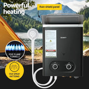 SportZone.co.nz Outdoor Recreation > Camping > Portable Toilets & Showers Devanti Portable Gas Water Heater LPG Powered System- Black Devanti Portable Gas Water Heater LPG Powered System- Black