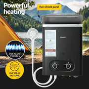 SportZone.co.nz Outdoor Recreation > Camping > Portable Toilets & Showers Devanti Portable Gas Water Heater LPG-powered System Black With Pump Devanti Portable Gas Water Heater LPG-powered System Black With Pump