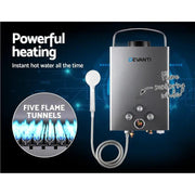 SportZone.co.nz Outdoor Recreation > Camping > Camping Appliances Devanti Portable Gas Water Heater LPG System Grey Devanti Portable Gas Water Heater LPG System Grey