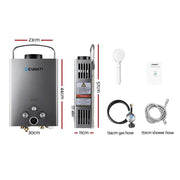 SportZone.co.nz Outdoor Recreation > Camping > Camping Appliances Devanti Portable Gas Water Heater LPG System Grey Devanti Portable Gas Water Heater LPG System Grey