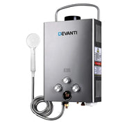SportZone.co.nz Outdoor Recreation > Camping > Camping Appliances Devanti Portable Gas Water Heater LPG System Grey Devanti Portable Gas Water Heater LPG System Grey