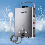 SportZone.co.nz Outdoor Recreation > Camping > Camping Appliances Devanti Portable Gas Water Heater LPG System Grey Devanti Portable Gas Water Heater LPG System Grey