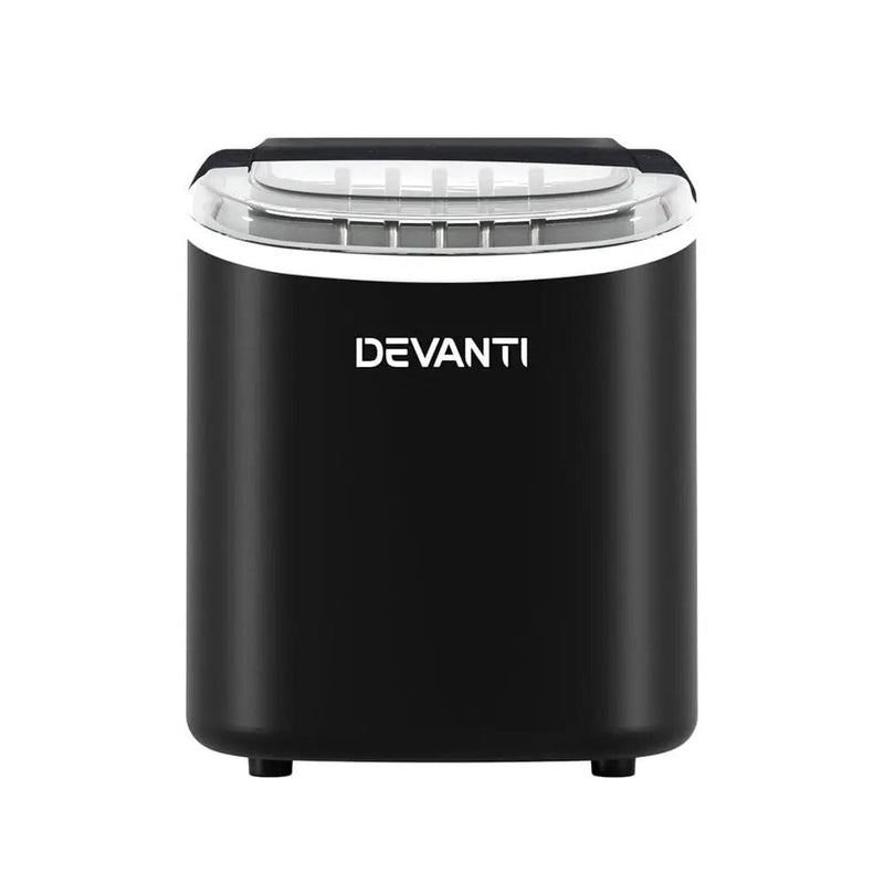 Devanti Portable Ice Maker Machine Ice Cube Tray 12kg Bar Countertop Black by SportZone.co.nz