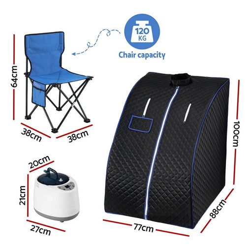 SportZone.co.nz Appliances > Kitchen Appliances > Speciality Appliances Devanti Portable Steam Sauna Tent 1000W 2L Steamer Pot Personal Home SPA Timer Devanti Portable Steam Sauna Tent 1000W 2L Steamer Pot Personal Home SPA Timer