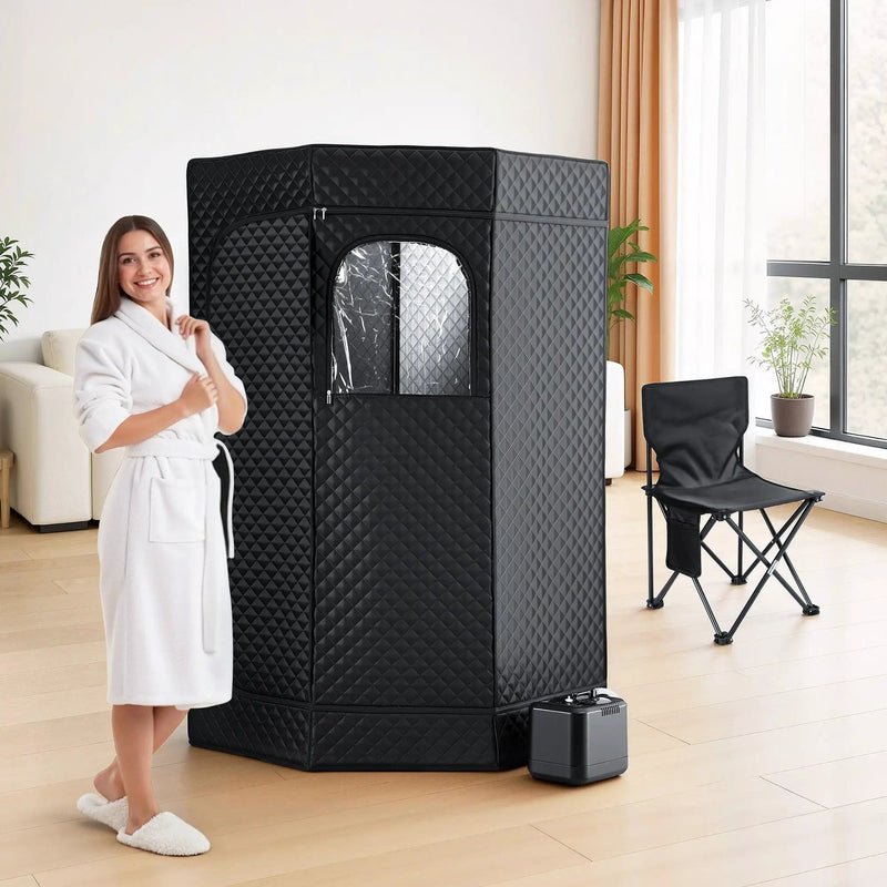 SportZone.co.nz Appliances > Kitchen Appliances > Speciality Appliances Devanti Portable Steam Sauna Tent 1000W 3L Steamer Pot Full Body Home SPA Timer Devanti Portable Steam Sauna Tent 1000W 3L Steamer Pot Full Body Home SPA Timer