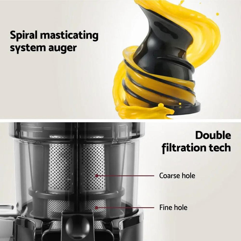 SportZone.co.nz Appliances > Kitchen Appliances Devanti Slow Juicer Cold Press Fruit Juice Extractor 130W Black Devanti Slow Juicer Cold Press Fruit Juice Extractor 130W Black