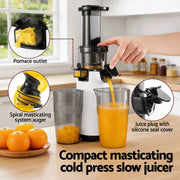 SportZone.co.nz Commercial > Commercial Others > Distilling & Brewing Devanti Slow Juicer Cold Press Fruit Juice Extractor 130W White Devanti Slow Juicer Cold Press Fruit Juice Extractor 130W White