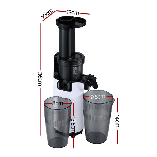 SportZone.co.nz Commercial > Commercial Others > Distilling & Brewing Devanti Slow Juicer Cold Press Fruit Juice Extractor 130W White Devanti Slow Juicer Cold Press Fruit Juice Extractor 130W White