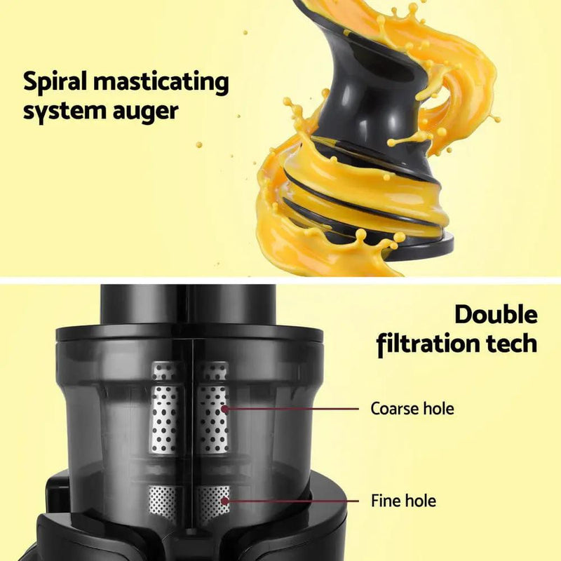 Devanti Slow Juicer Cold Press Fruit Juicer by SportZone.co.nz