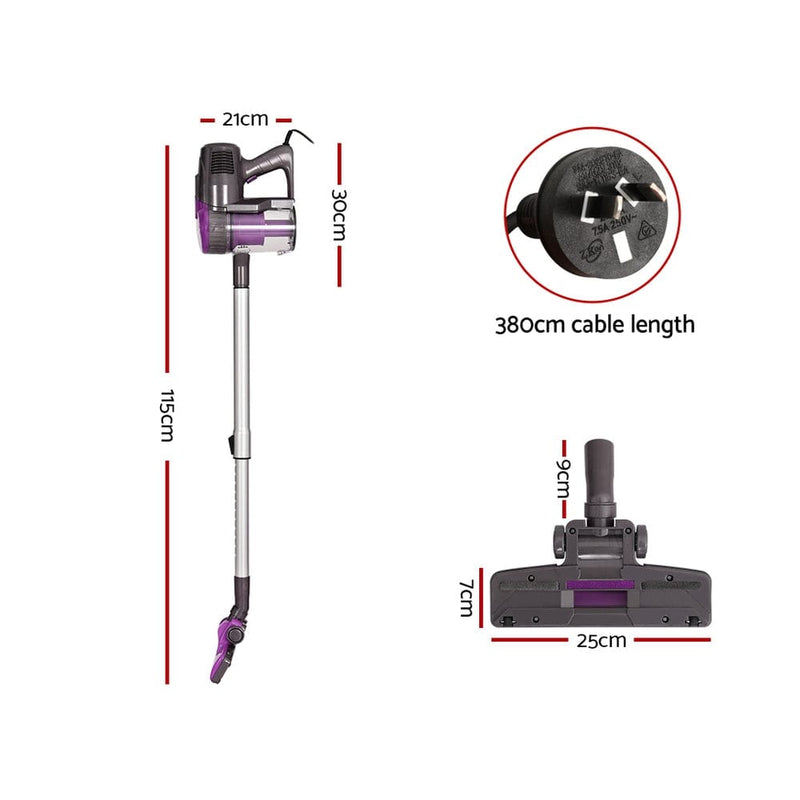 Devanti Bagless Corded Stick Vacuum Cleaner 500W Purple