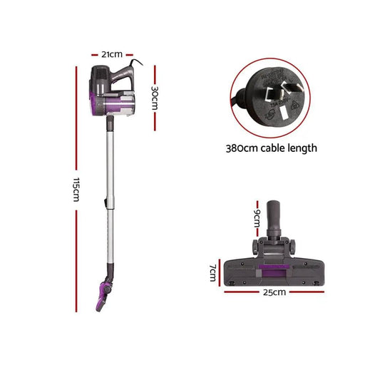 SportZone.co.nz Appliances > Vacuum Cleaners Devanti Stick Vacuum Cleaner Bagless Corded 500W Purple Devanti Bagless Corded Stick Vacuum 500W Purple