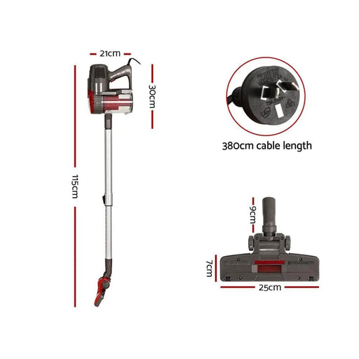 SportZone.co.nz Appliances > Vacuum Cleaners Devanti Stick Vacuum Cleaner Bagless Corded 500W Red Devanti Stick Vacuum Cleaner Bagless Corded 500W Red