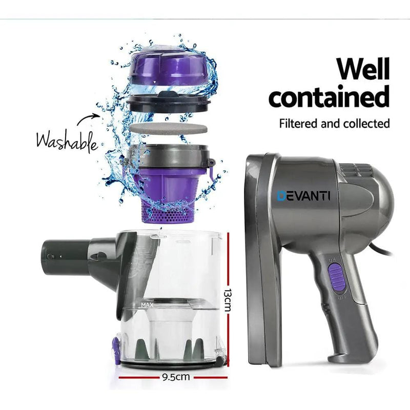 SportZone.co.nz Appliances > Vacuum Cleaners Devanti Stick Vacuum Cleaner Handheld Corded 450W Purple Devanti Stick Vacuum Cleaner Handheld Corded 450W Purple