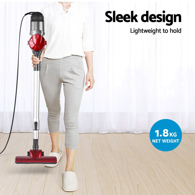 Devanti Corded Handheld Stick Vacuum Cleaner 450W Red