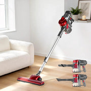 Devanti Stick Vacuum Cleaner Handheld Corded 450W Red by SportZone.co.nz