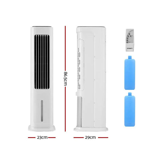 Devanti Tower Evaporative Air Cooler Conditioner Portable Cool Fan Humidifier 6L by SportZone.co.nz