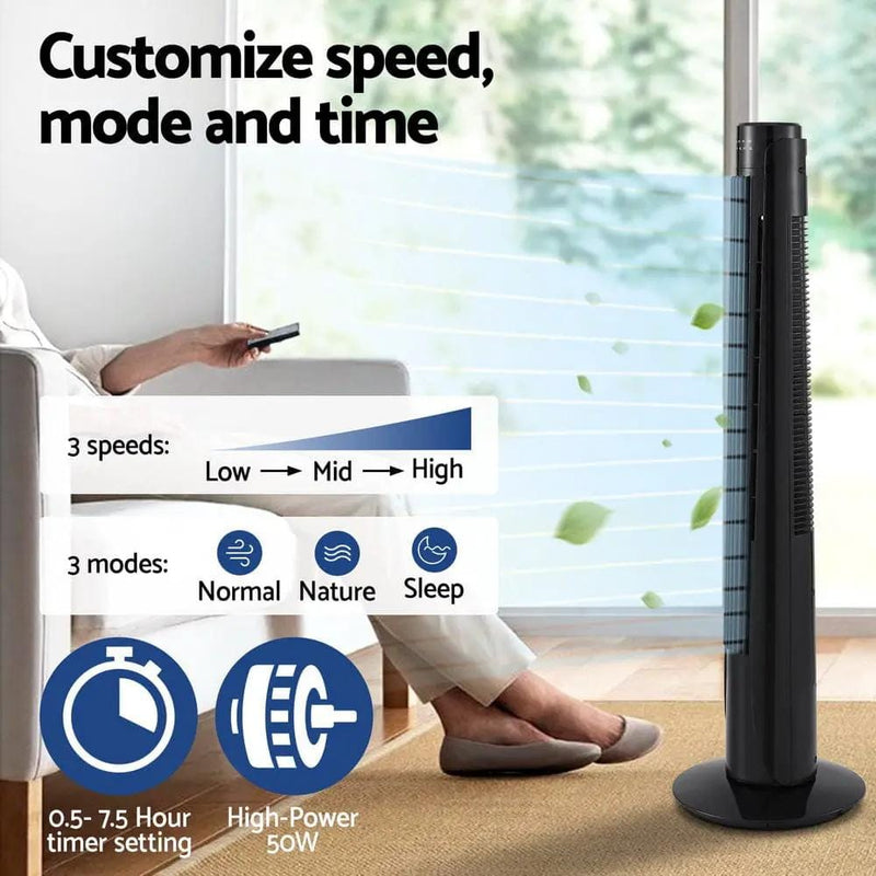 SportZone.co.nz Appliances > Fans > Ceiling Fans Devanti Tower Fan Oscillating 3 Speeds with Remote 93cm Devanti Tower Fan Oscillating 3 Speeds with Remote 93cm
