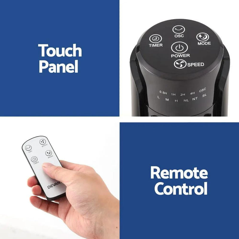SportZone.co.nz Appliances > Fans > Ceiling Fans Devanti Tower Fan Oscillating 3 Speeds with Remote 93cm Devanti Tower Fan Oscillating 3 Speeds with Remote 93cm