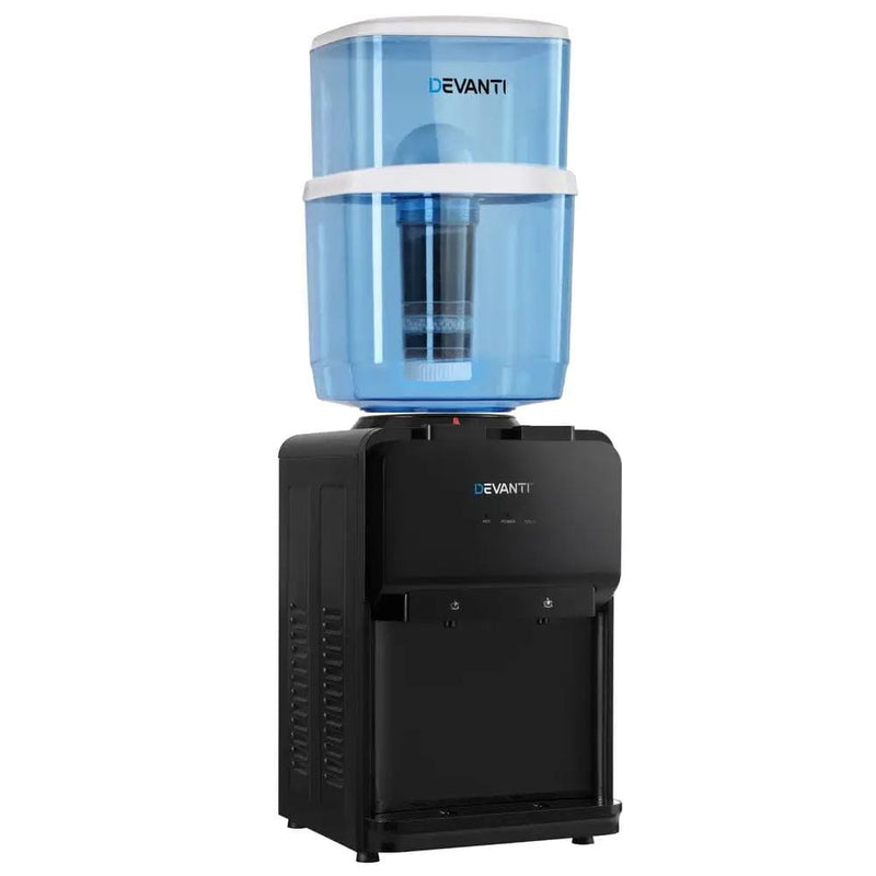 SportZone.co.nz Appliances > Kitchen Appliances > Water Dispensers Devanti Water Cooler Dispenser 22L Bench Top Chiller Purifier Filter Hot Cold Black Devanti Water Cooler Dispenser 22L Bench Top Chiller Purifier Filter Hot Cold Black