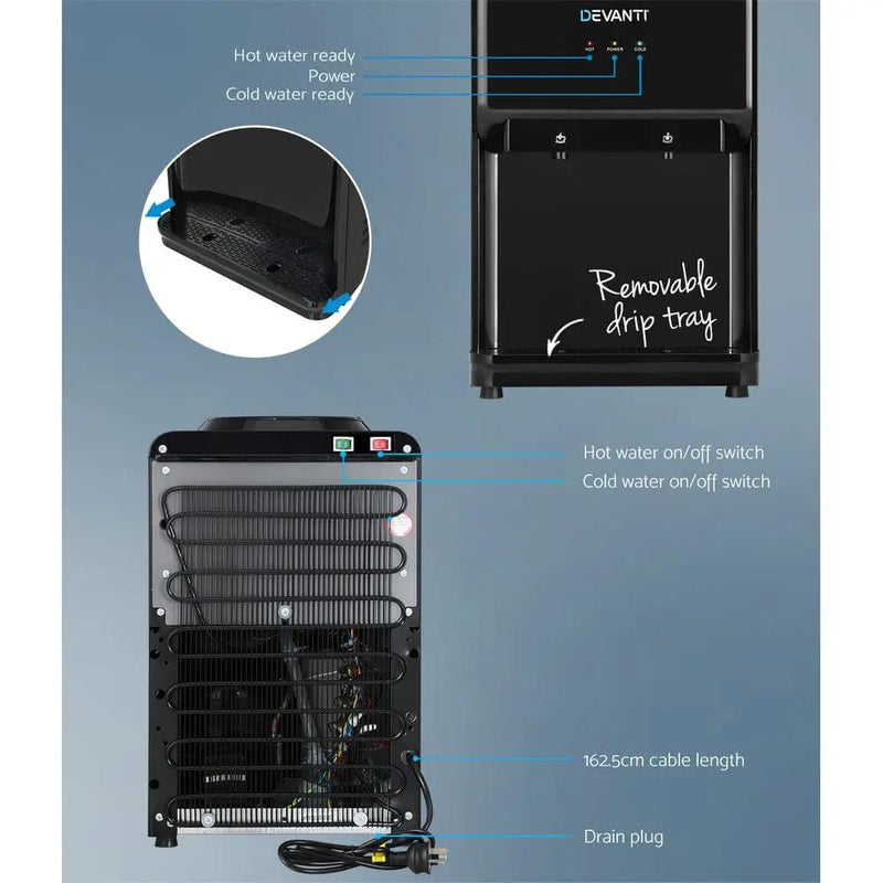 SportZone.co.nz Appliances > Kitchen Appliances Devanti Water Cooler Dispenser Bench Top Black Devanti Water Cooler Dispenser Bench Top Black