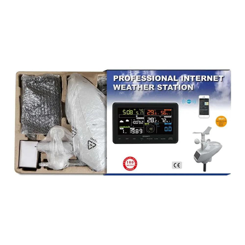 SportZone.co.nz Home & Garden > Home & Garden Others Devanti Wireless WiFi Professional Weather Station Solar Sensor LCD UV Light Devanti Wireless WiFi Professional Weather Station Solar Sensor LCD UV Light