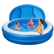 Bestway 241x 241x140CM Inflatable Swim Center Family Pool with Sunshade by salelink.co.nz