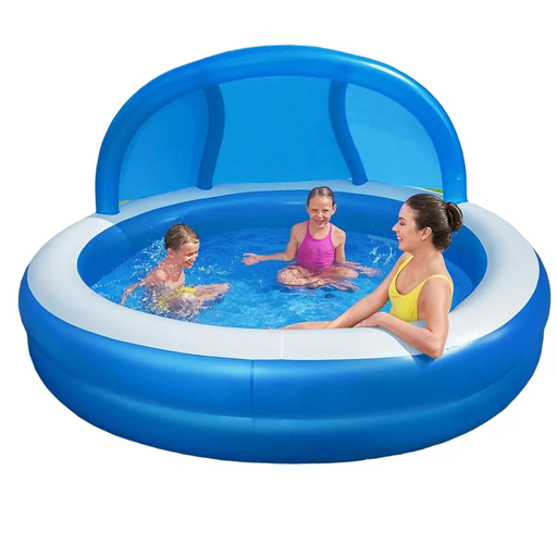 Bestway 241x 241x140CM Inflatable Swim Center Family Pool with Sunshade by salelink.co.nz