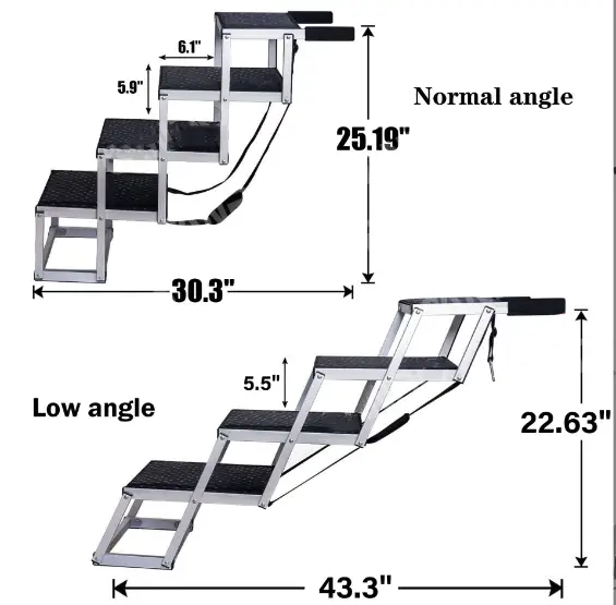 Adjustable Aluminum Dog Stairs Dog Ramp Pet Ladder by salelink.co.nz