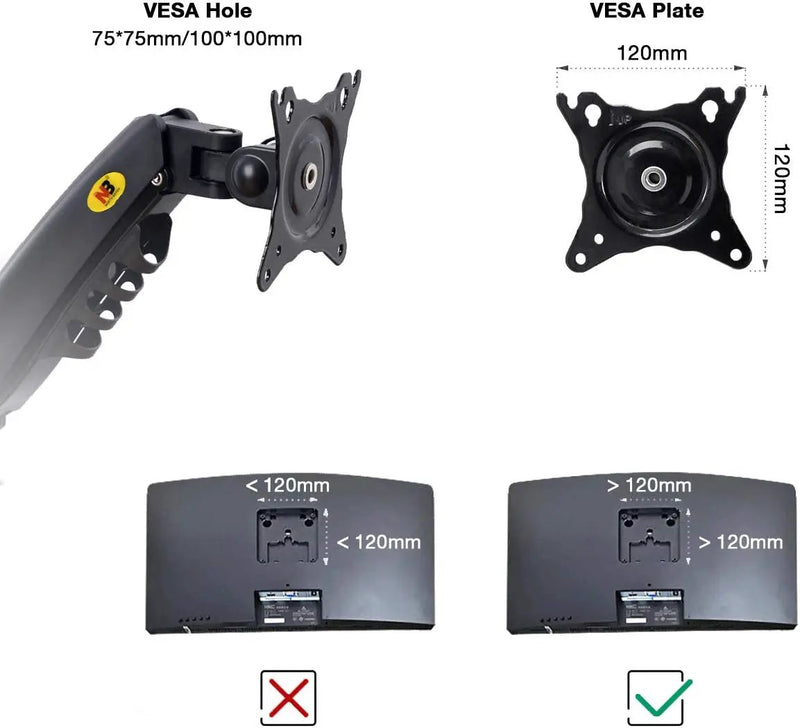Dual Monitor Full Motion Desk Mount with Gas Spring for Two Computer Monitors 17'' - 27" by salelink.co.nz