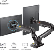 Dual Monitor Full Motion Desk Mount with Gas Spring for Two Computer Monitors 17'' - 27" by salelink.co.nz